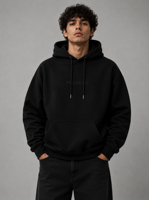 Black Hoodie – Black Embroidery