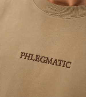 Oversized Sand Tee - Brown Embroidery