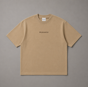 Oversized Sand Tee - Brown Embroidery