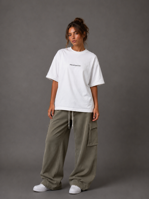 T-Shirt Blanc Oversize – Broderie Noire