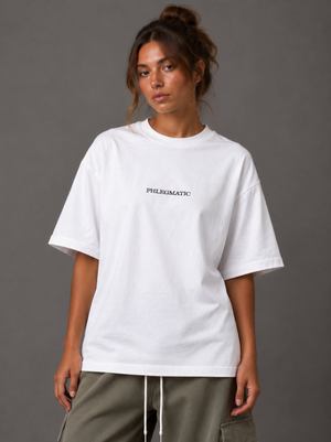T-Shirt Blanc Oversize – Broderie Noire