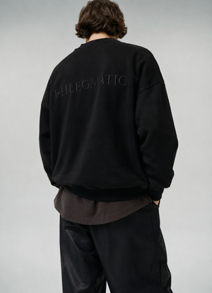Black Crewneck – Black Embroidery