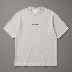 Oversized Grey Tee - Black Embroidery